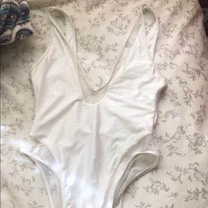 white mesh bodysuit/one piece